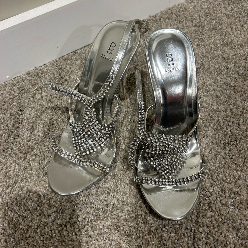 Bakers Silver Glamorous High-Heeled Sandals